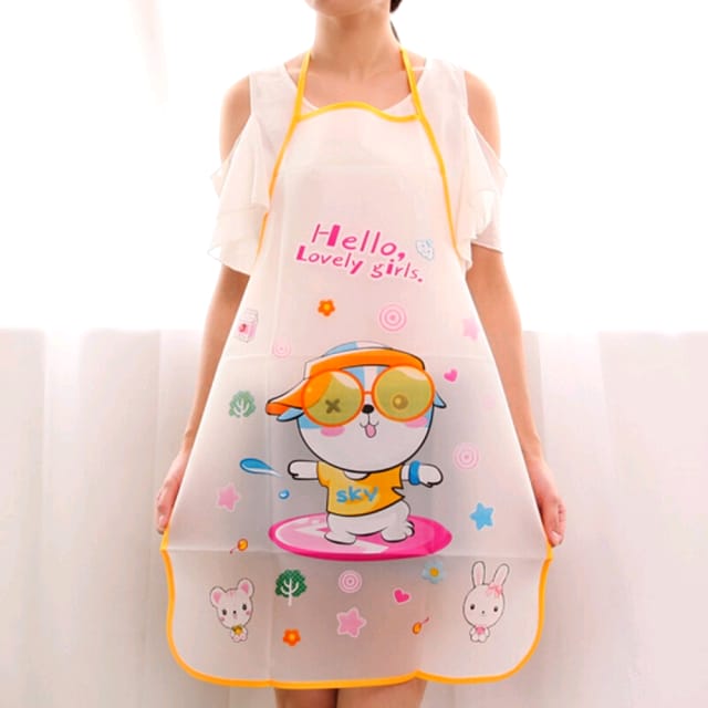 Waterproof & Oil Resistant Sleeveless Apron (Random color, Random design)