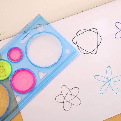 Circle Plastic Spirograph Ruler Set For Circle Designing, Under One Dollar 