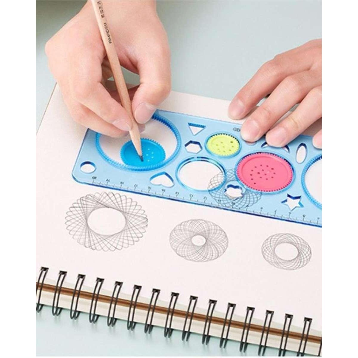 Circle Plastic Spirograph Ruler Set For Circle Designing, Under One Dollar 