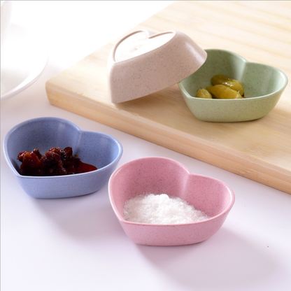 4Pcs Heart Shape Bowl Seasoning Tableware Bowl