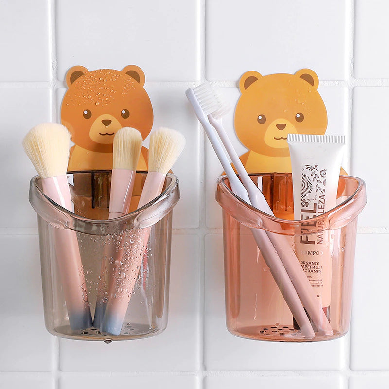 Bear Wall Mounted Toothbrush Holder Cup