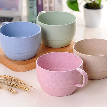 1Pcs Plastic Wheat Straw Coffee Tea Mug