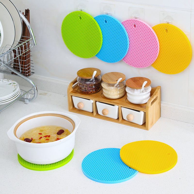 Multifunctional Round Heat Resistant Silicone Mat Cup Coasters