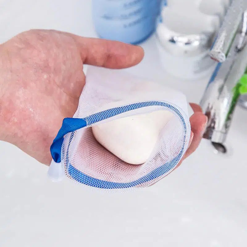2Pcs Facial Cleanser Manual Foaming Net Bag Wash Face