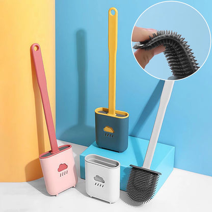 Silicone toilet brush with stand(11.5inch)