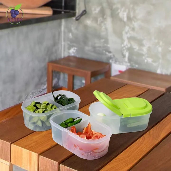 Dual Splash Compartment Food Container-Pack of 2
