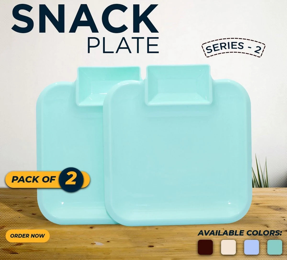 2Pcs Square Snack Plate