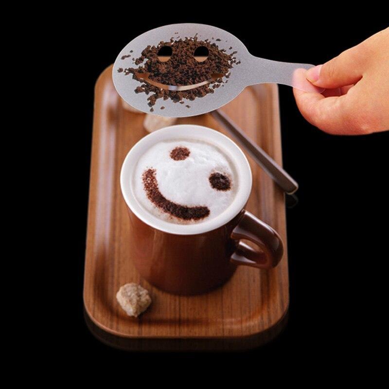 New 16 Pcs Pack Coffee Stencils molds chocolate filling cupcake barista decoration