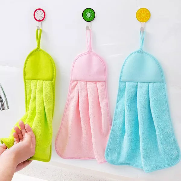 1Pcs Hanging Kitchen Microfiber Hand Towel
