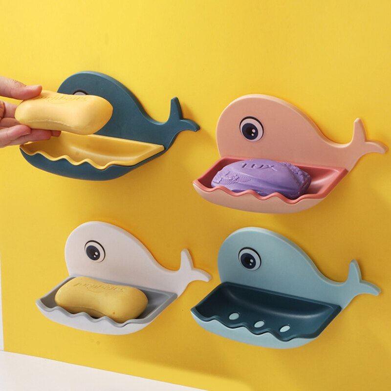 Self-Adhesive Wall Mounted Whale Soap Box