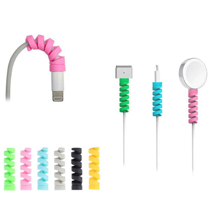 4 Pcs Spiral Silicone Cable Protector For Android / Iphone