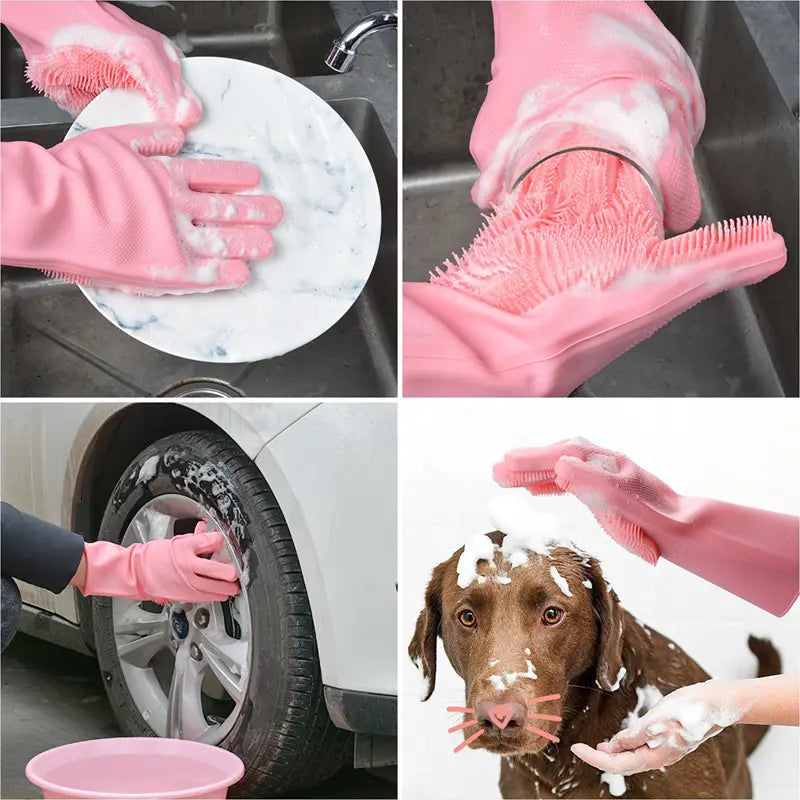 1 Pair Silicone Cleaning Gloves