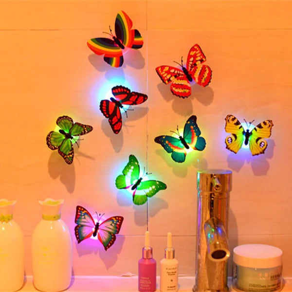 Wall Decor Deal🤩Combo of 3 White Marble Sticker With 12Pcs Tiles Stickers & LED Butterfly